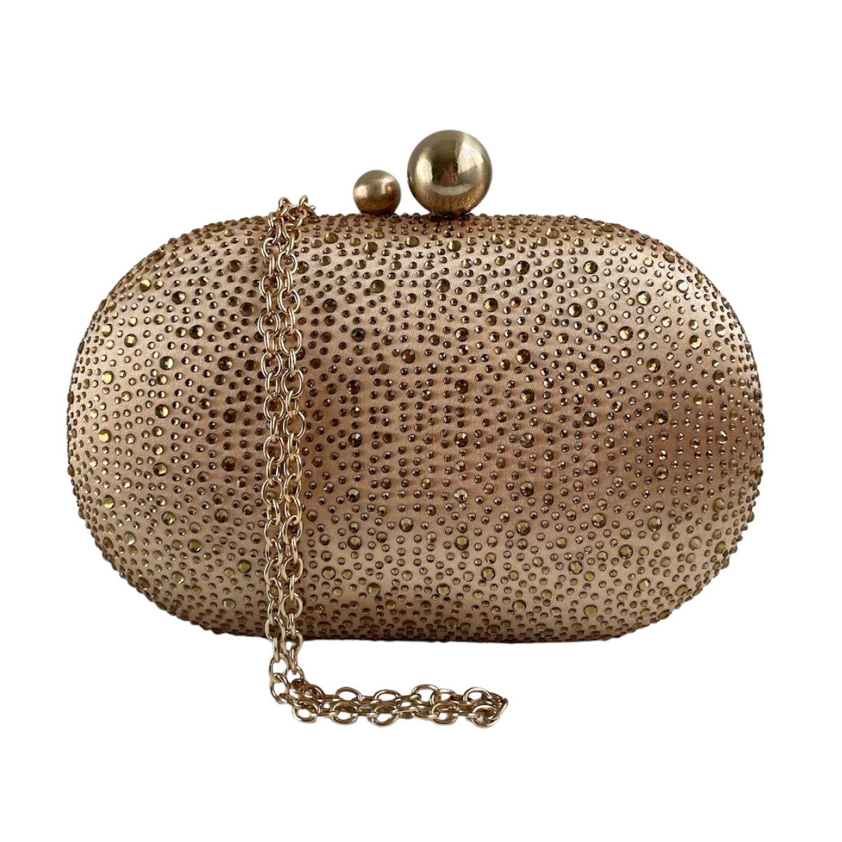 Bolsa Festa Clutch Pedraria Strass Oval Dourada