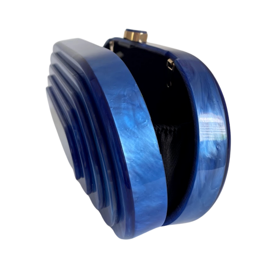 Bolsa de Festa Clutch Acrílico Oval Azul Royal - ReUse