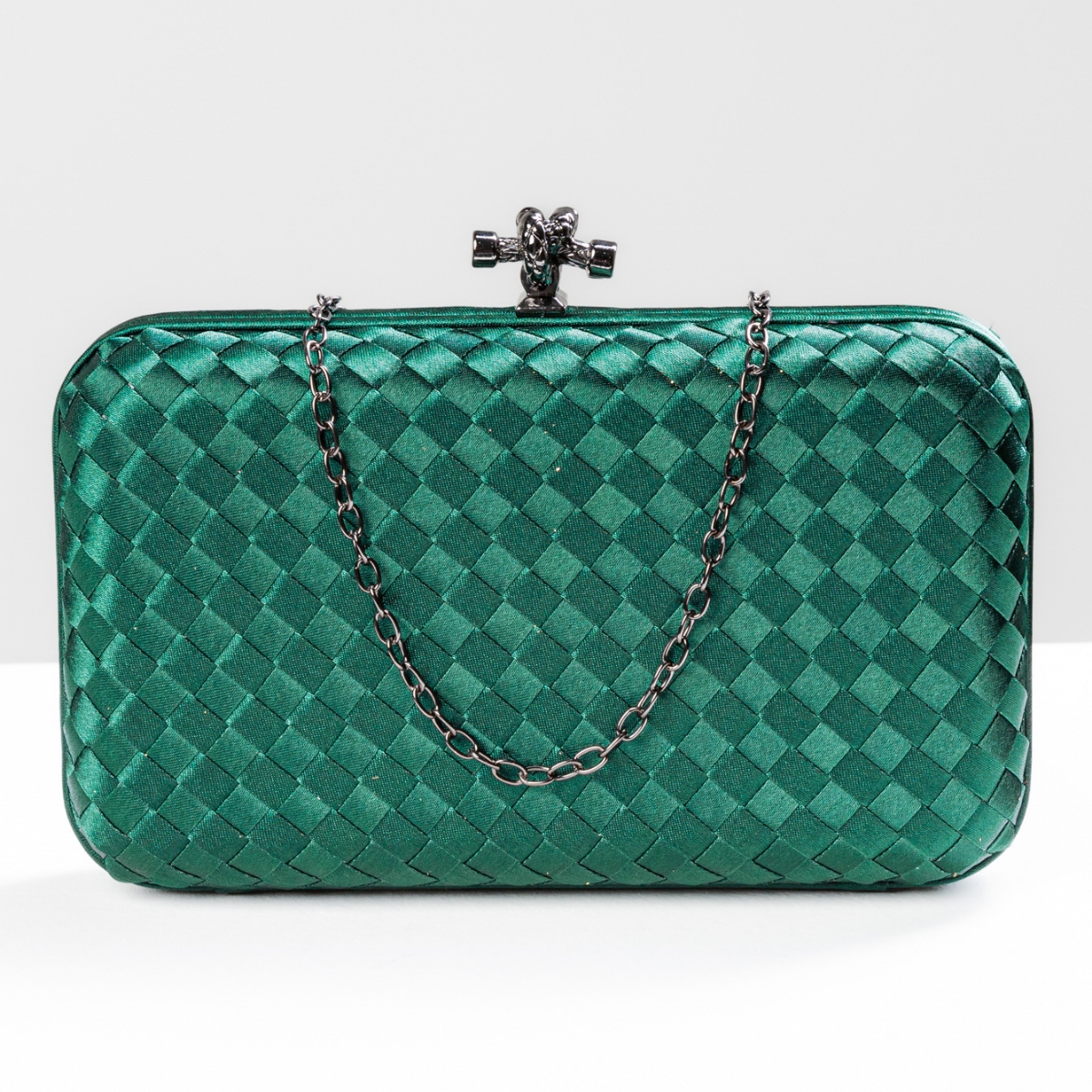 Clutch Tressê Cetim Inspired Média Verde Esmeralda - ReUse