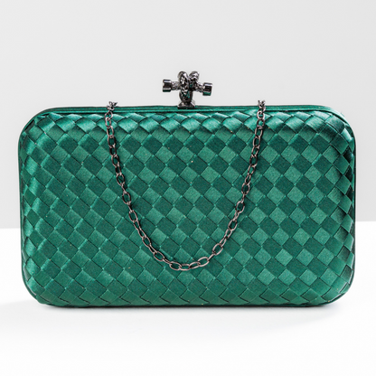 Clutch Tressê Cetim Inspired Média Verde