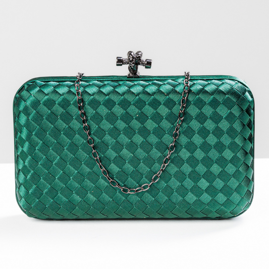 Clutch Tressê Cetim Inspired Média Verde