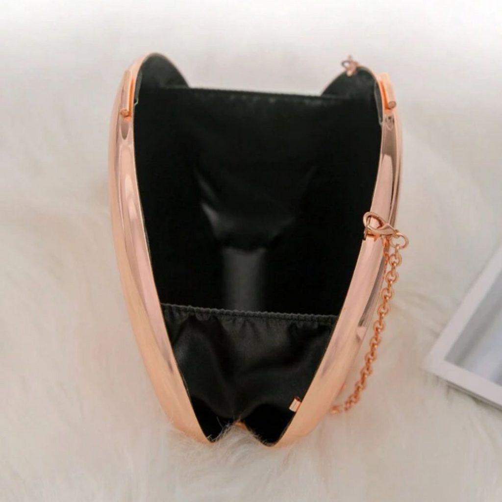 Bolsa de Festa Clutch Rosê Gold Metalizada - ReUse