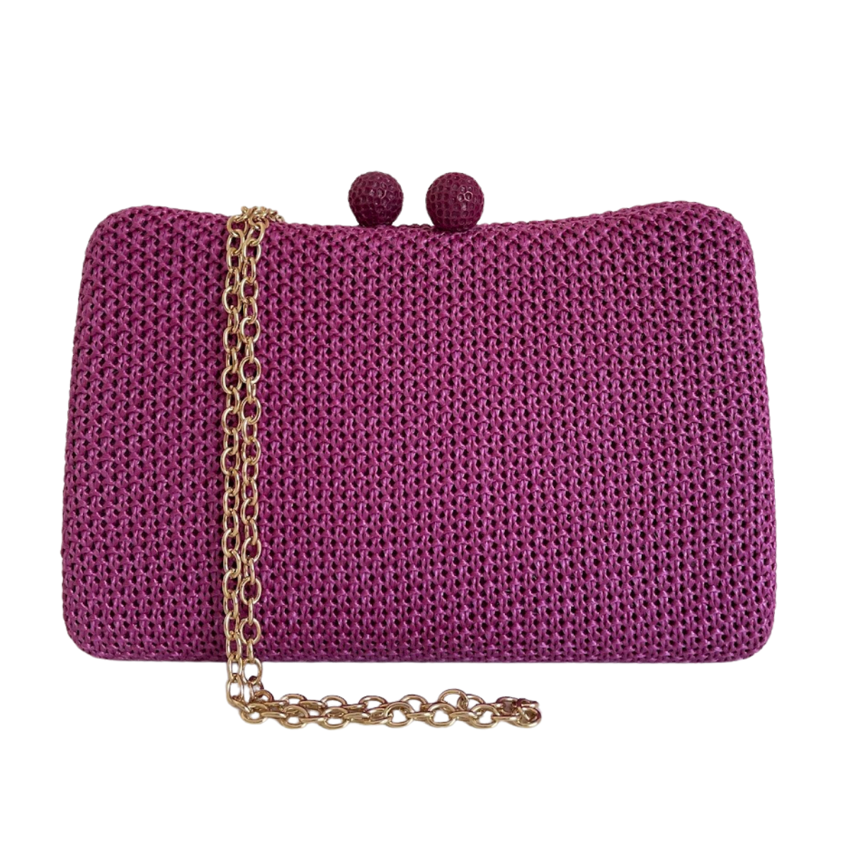 Bolsa de Festa Clutch Palha Rosa