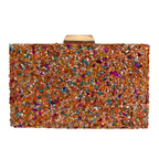 Bolsa Festa Clutch Pedraria Laranja