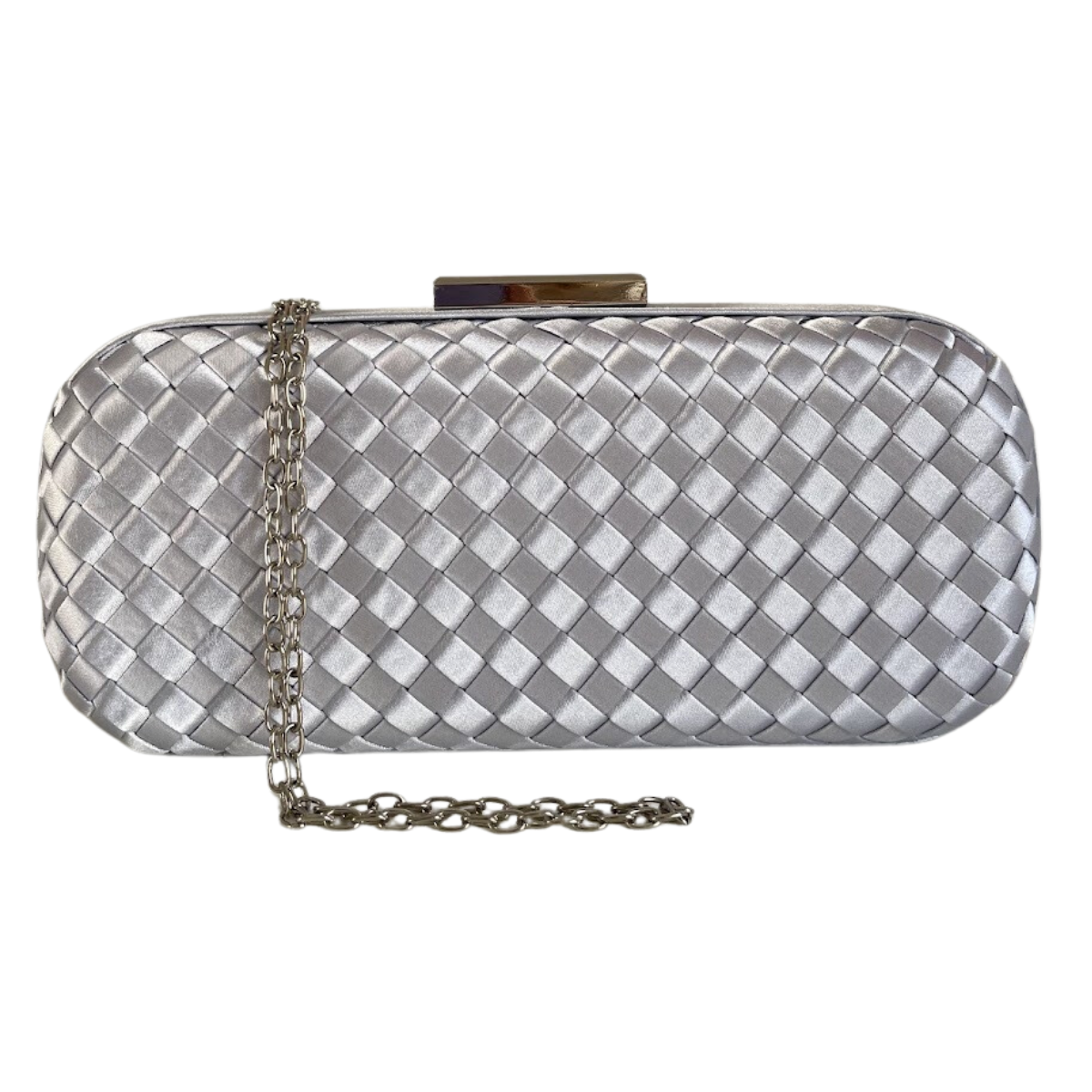 Clutch Tressê Cetim Inspired Grande Prata