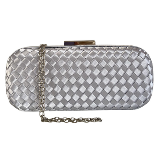 Clutch Tressê Cetim Inspired Grande Prata