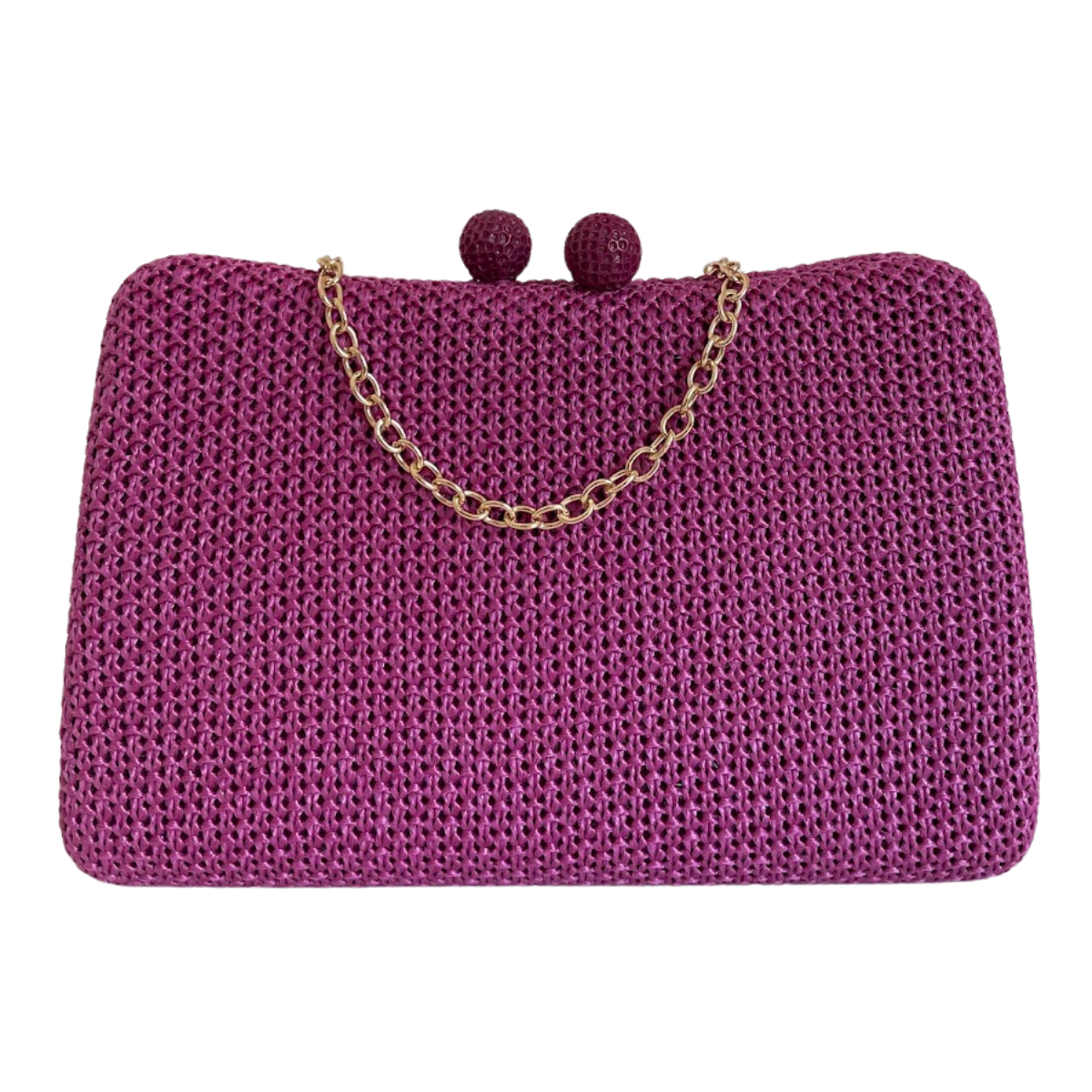 Bolsa de Festa Clutch Palha Rosa