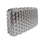 Bolsa de Festa Clutch Acrílico Prateada e Perolas - ReUse