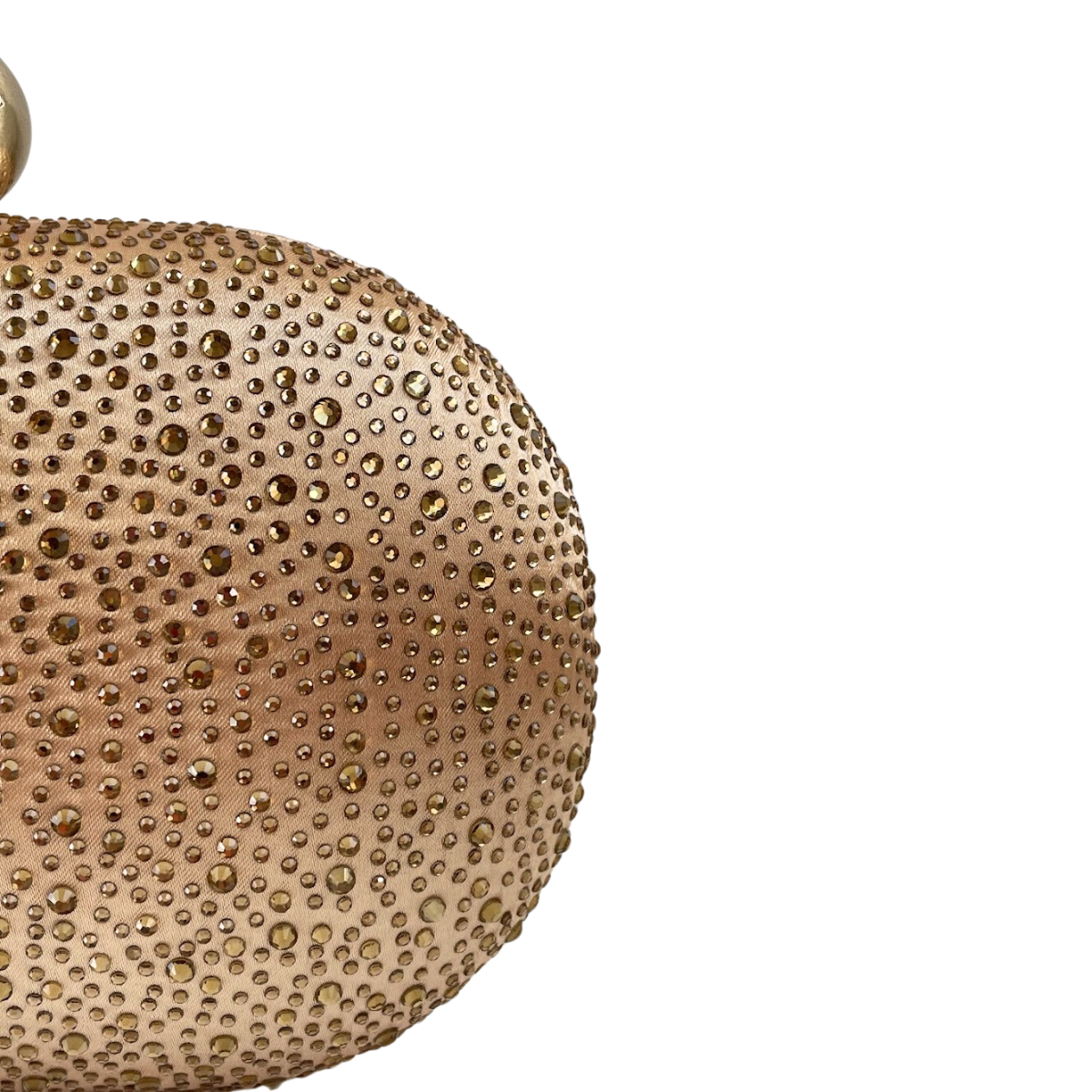 Bolsa Festa Clutch Pedraria Strass Oval Dourada