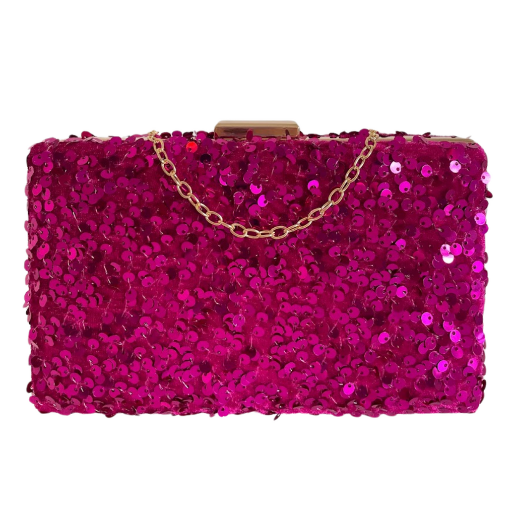 Bolsa de Festa Clutch Paetê Lantejoulas Fúcsia - ReUse