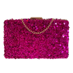 Bolsa de Festa Clutch Paetê Lantejoulas Fúcsia - ReUse