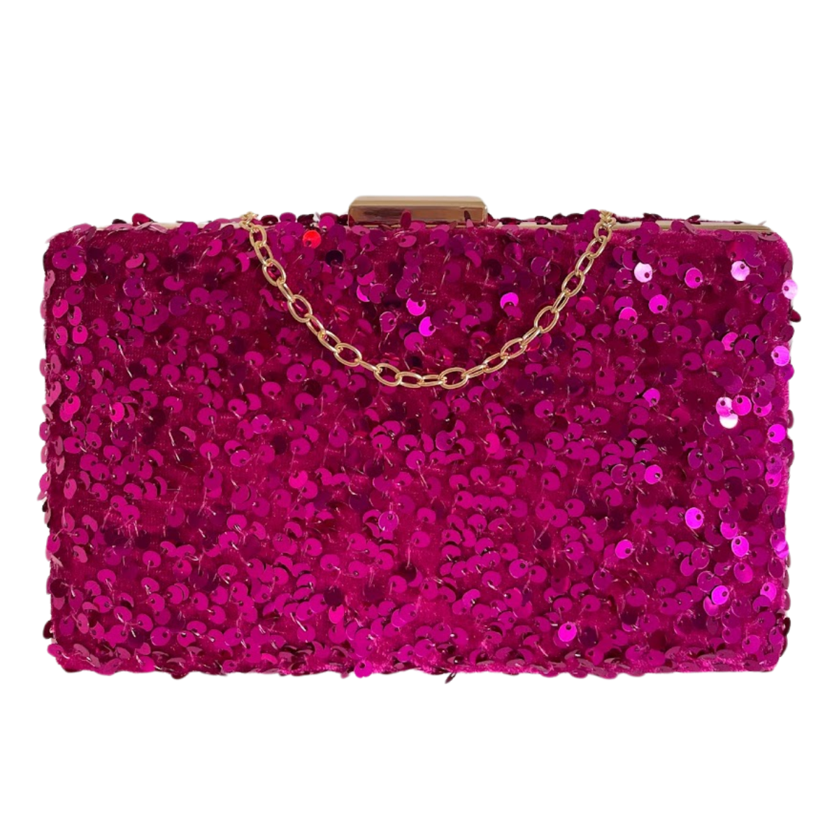 Bolsa de Festa Clutch Paetê Lantejoulas Fúcsia - ReUse