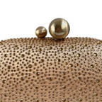 Bolsa Festa Clutch Pedraria Strass Oval Dourada