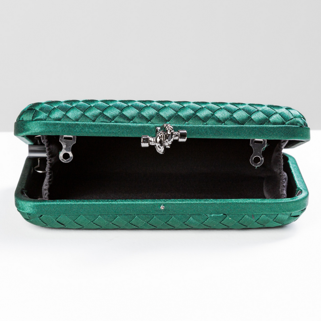 Clutch Tressê Cetim Inspired Média Verde Esmeralda - ReUse