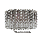 Bolsa de Festa Clutch Acrílico Prateada e Perolas - ReUse