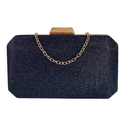 Bolsa de Festa Clutch Azul Marinho Brilho