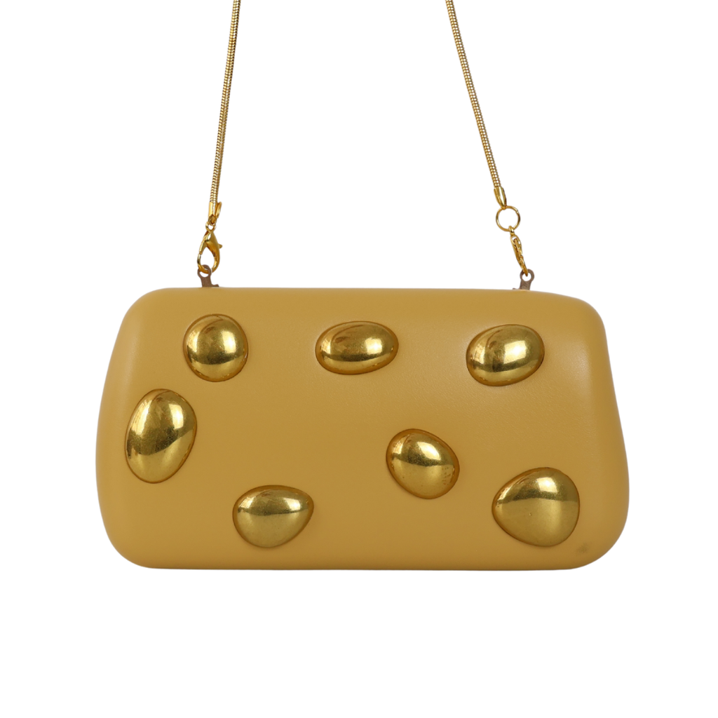 Bolsa Clutch Festa Courino Amarela - ReUse