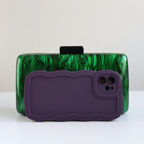 Bolsa de Festa Clutch Acrílico Perolada Verde