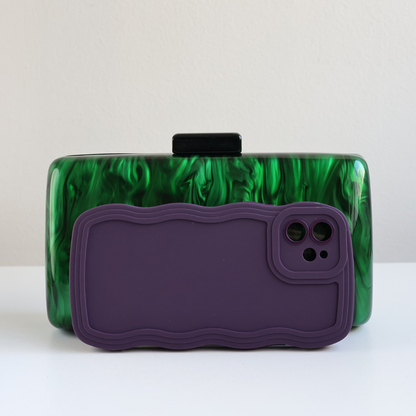 Bolsa de Festa Clutch Acrílico Perolada Verde