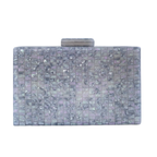 Bolsa de Festa Clutch Acrílico Perolada Cinza Claro