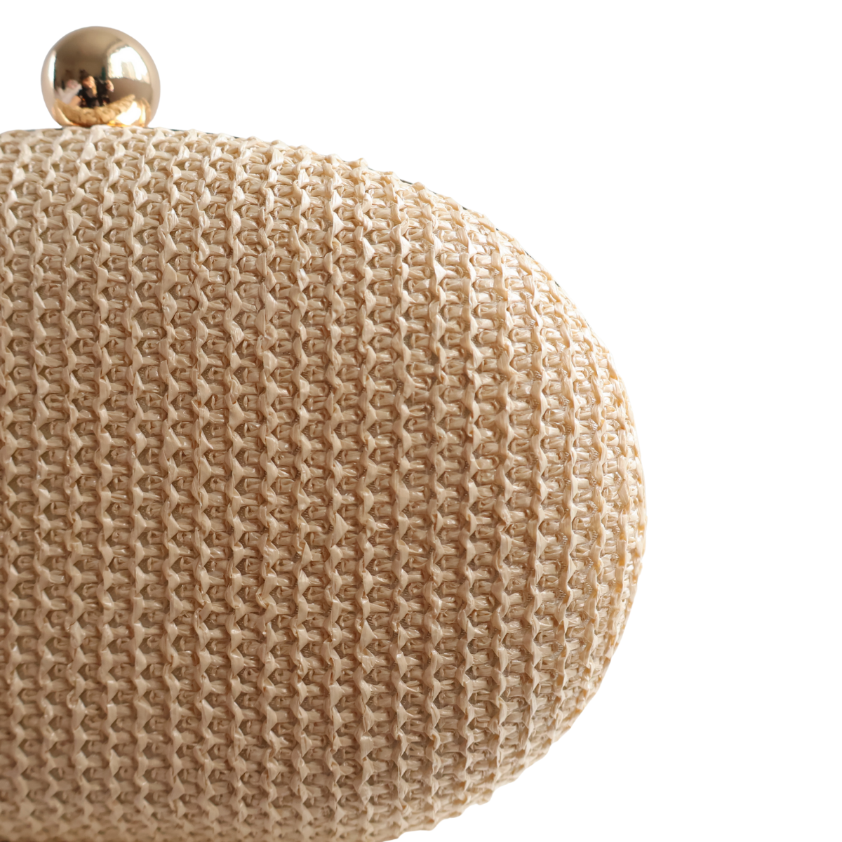Bolsa Clutch Festa Oval Palha Bege Claro
