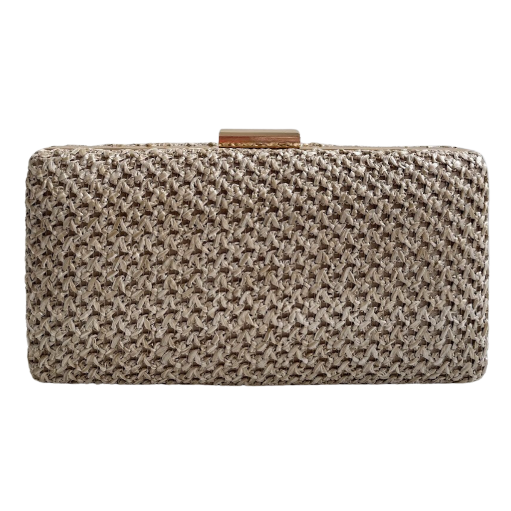 Bolsa Festa Clutch Trama Palha Bege Escuro - ReUse