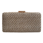 Bolsa Festa Clutch Trama Palha Bege Escuro - ReUse