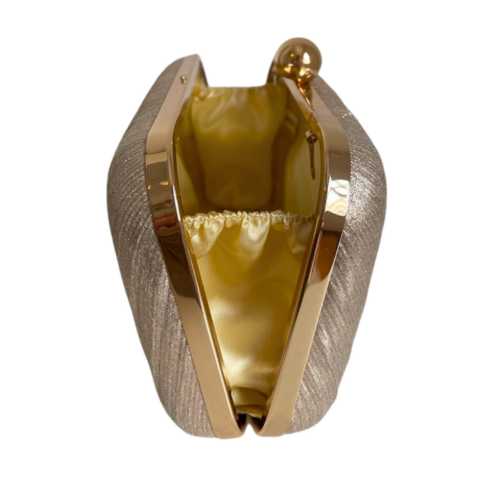 Bolsa de Festa Clutch Tecido Metalizado Dourada - ReUse