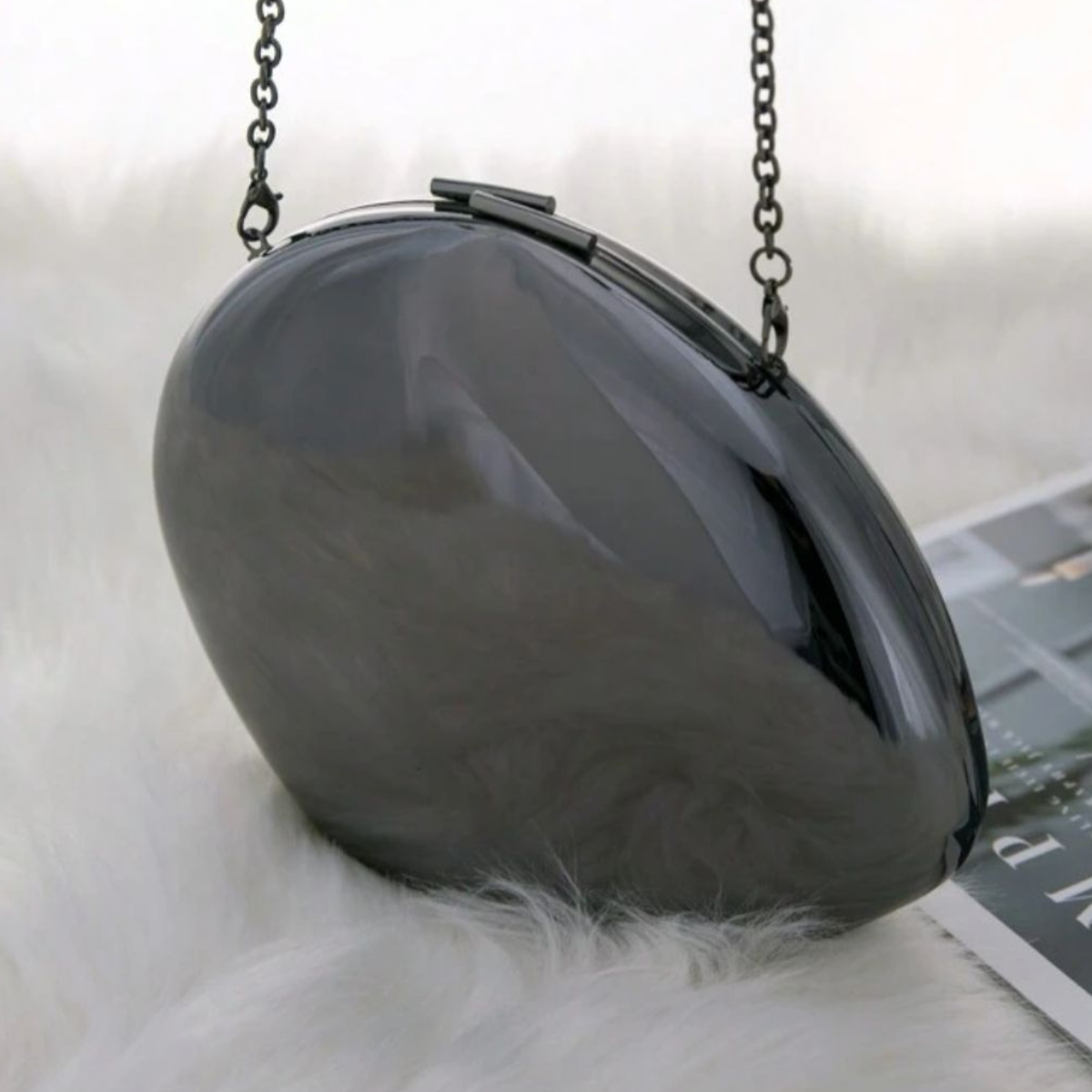 Bolsa de Festa Clutch Grafite Metalizada - ReUse