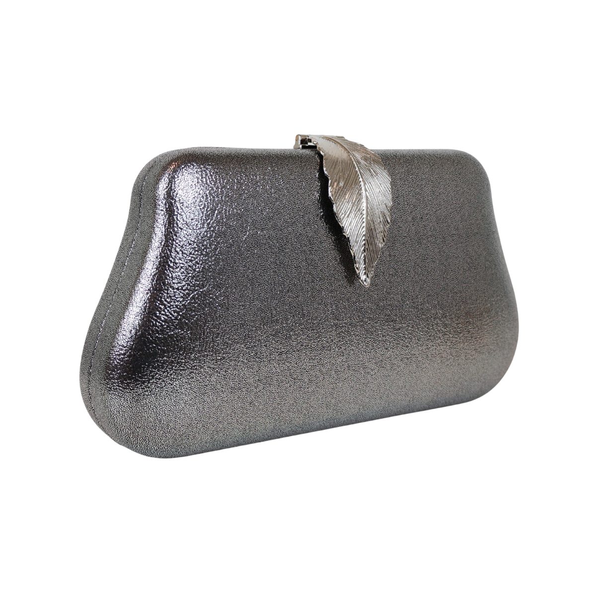 Bolsa Clutch Festa Fecho de Folha Grafite