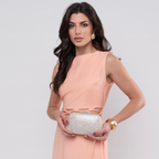 Bolsa de Festa Clutch Acrílico Perolada Bege