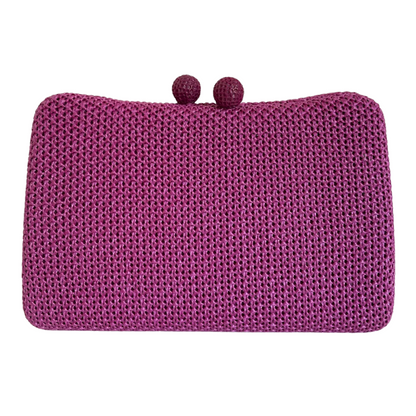 Bolsa de Festa Clutch Palha Rosa