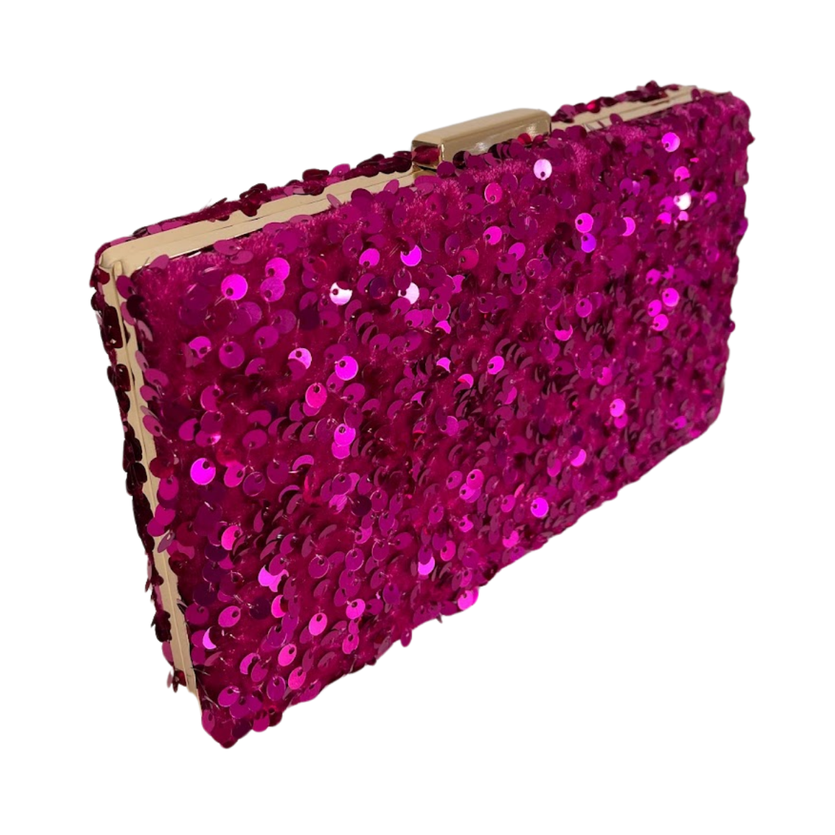 Bolsa de Festa Clutch Paetê Lantejoulas Fúcsia