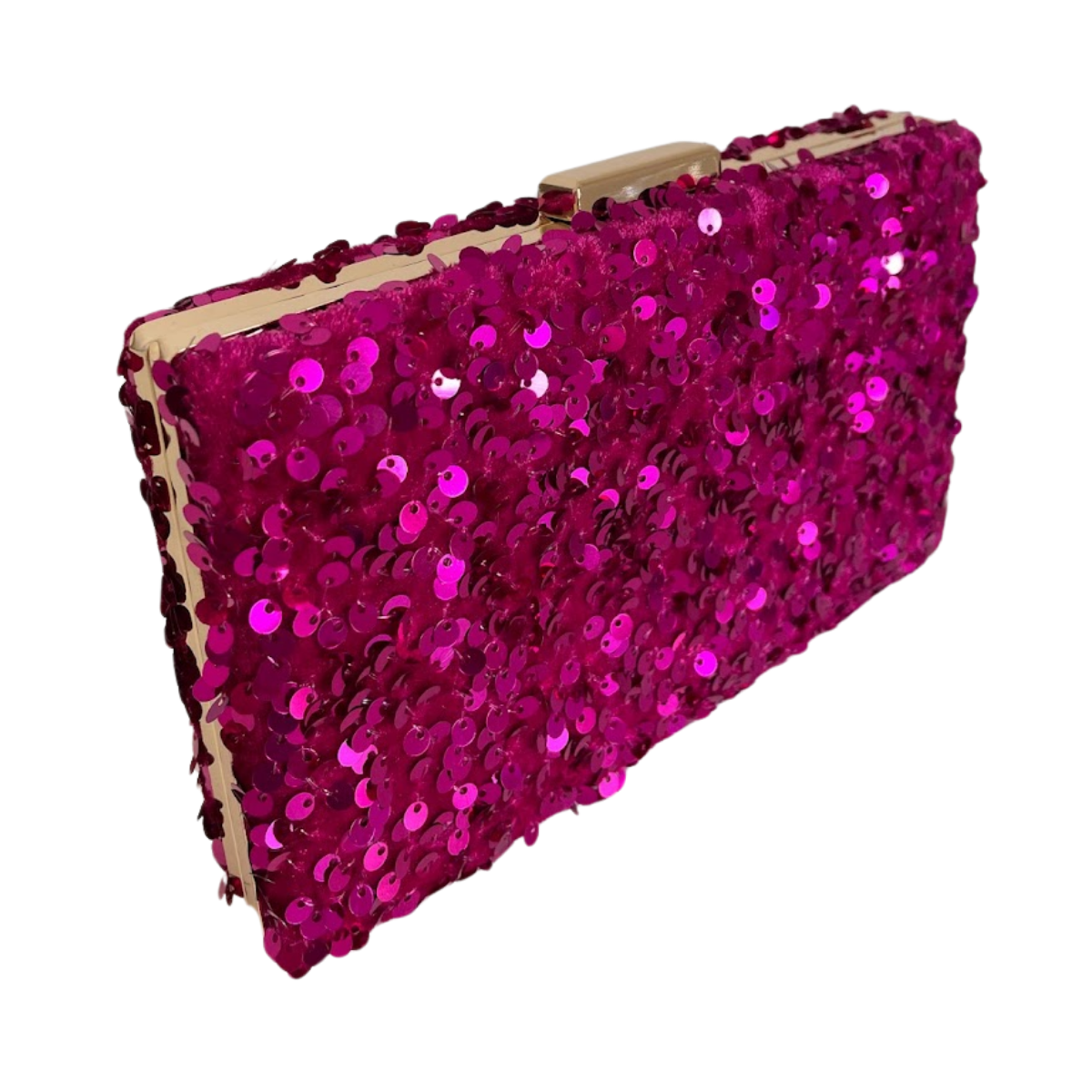 Bolsa de Festa Clutch Paetê Lantejoulas Fúcsia - ReUse