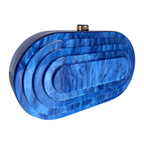 Bolsa de Festa Clutch Acrílico Oval Azul Royal - ReUse