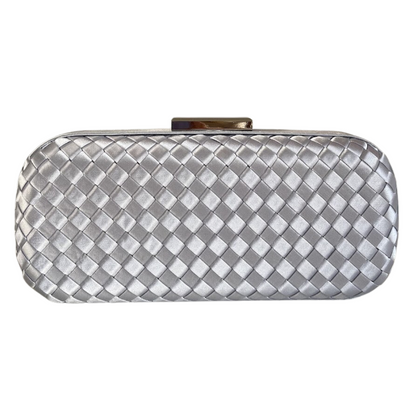 Clutch Tressê Cetim Inspired Grande Prata