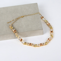 Colar - Dourado - Cristais Champagne - Semijoia