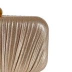 Bolsa de Festa Clutch Tecido Metalizado Dourada - ReUse