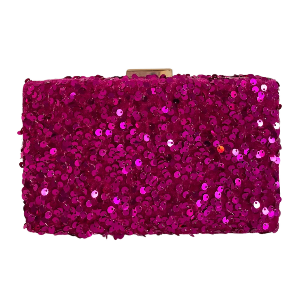 Bolsa de Festa Clutch Paetê Lantejoulas Fúcsia - ReUse