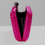 Clutch Tressê Cetim Inspired Média Fúcsia