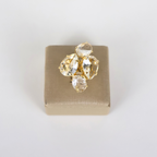 Anel Regulável Dourado e Cristal