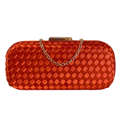 Clutch Tressê Cetim Inspired Grande Laranja