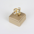 Anel Regulável Dourado e Cristal