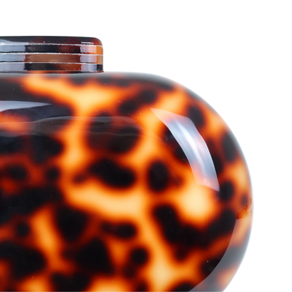 Bolsa Clutch Festa Acrílico Oval Marrom Animal Print