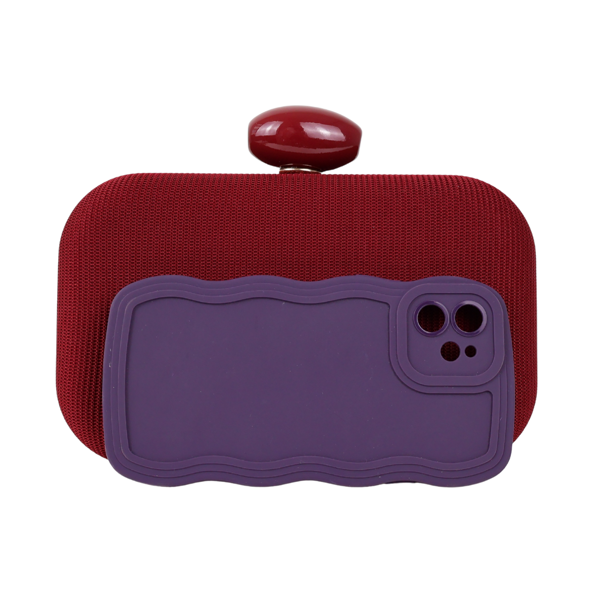 Bolsa Festa Clutch Tecido Marsala
