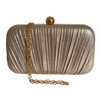 Bolsa de Festa Clutch Tecido Metalizado Dourada - ReUse