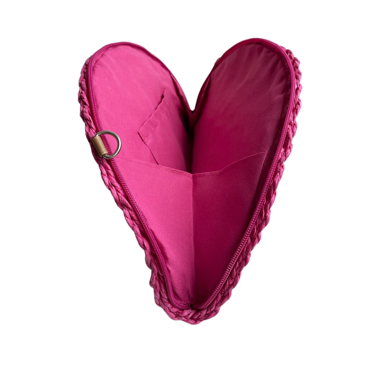 Bolsa Carteira Envelope de Palha Meia Lua Rosa