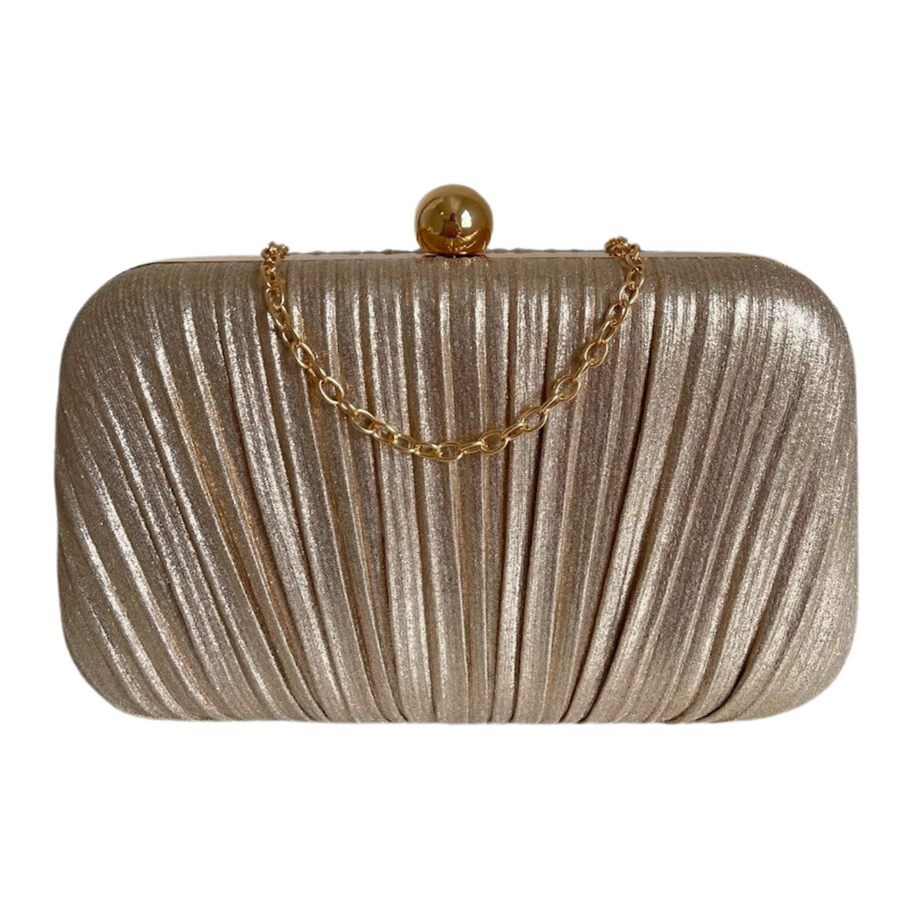 Bolsa de Festa Clutch Tecido Metalizado Dourada - ReUse
