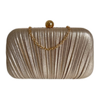 Bolsa de Festa Clutch Tecido Metalizado Dourada - ReUse