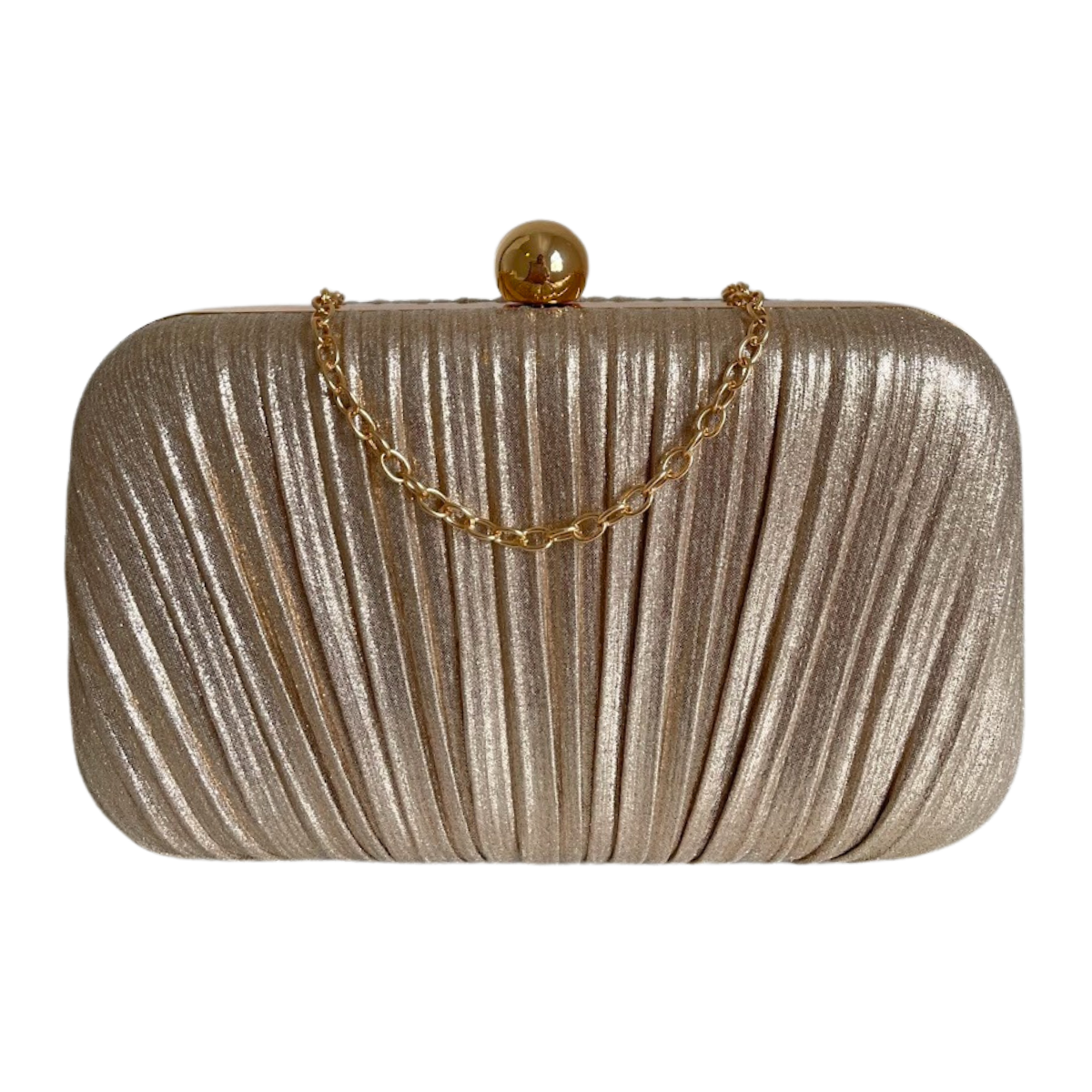 Bolsa de Festa Clutch Tecido Metalizado Dourada - ReUse